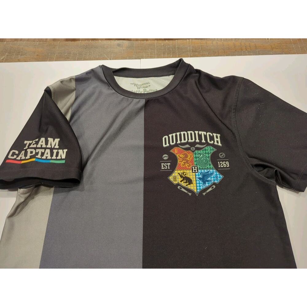 Used Harry Potter Small Quidditch Athletic Shirt Black Gray Used